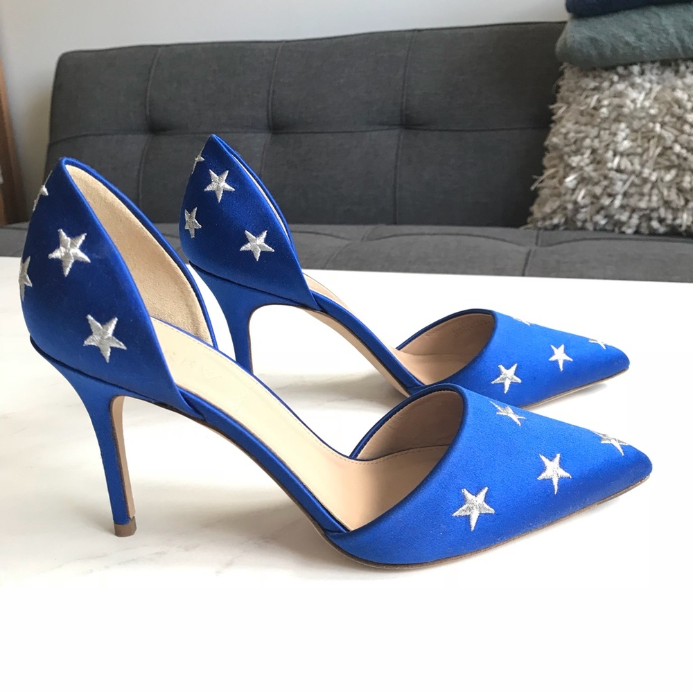 J. Crew Elsie Satin Pumps with Embroidered Stars